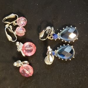 3 pair of glass earrings